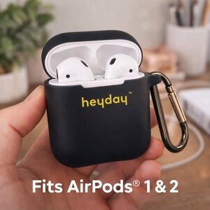 Heyday Black AirPods Case with Carabiner
